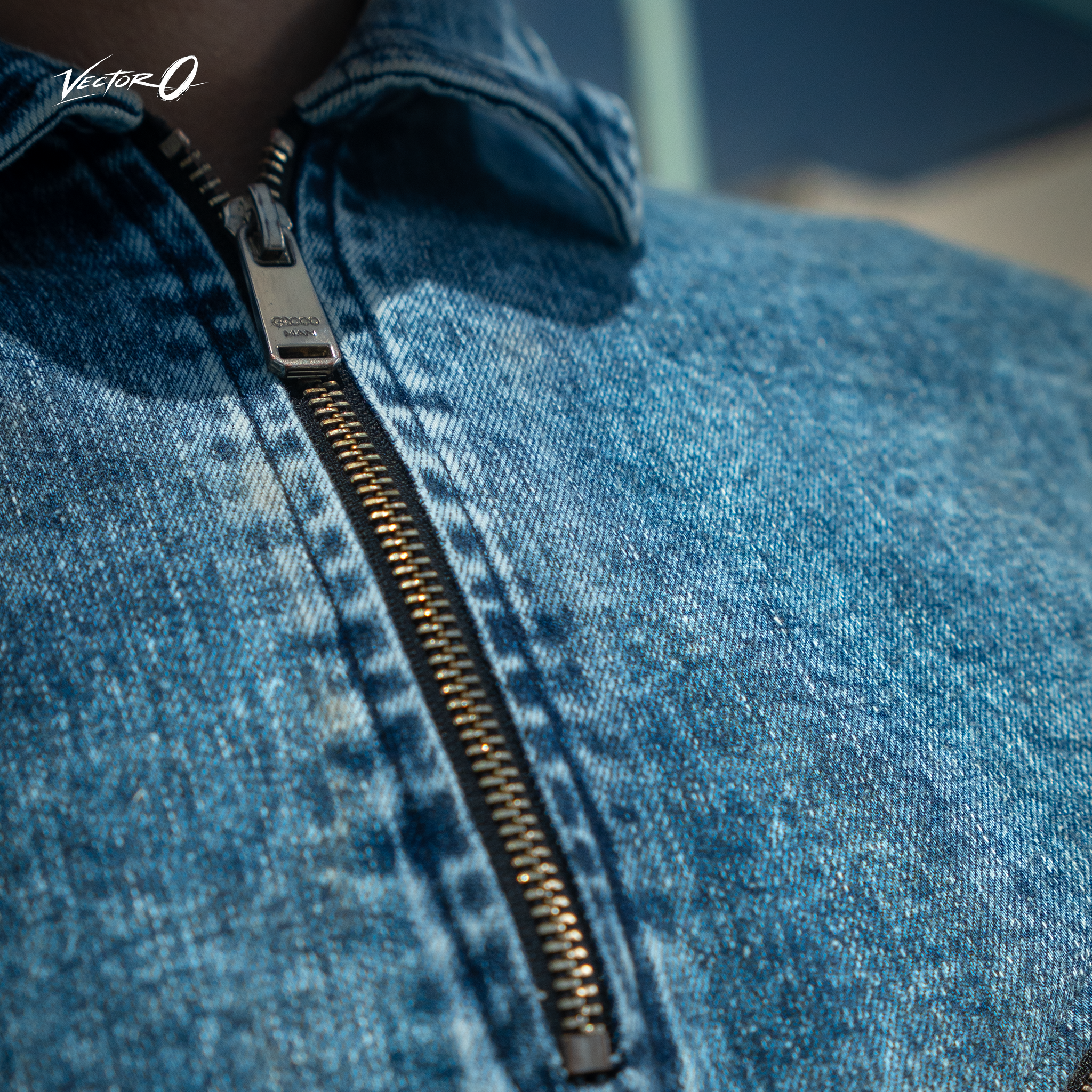 Denim Punk Zip Split Shirt